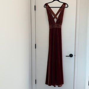 Revelry Dylan Velvet Terracotta dress, size 8